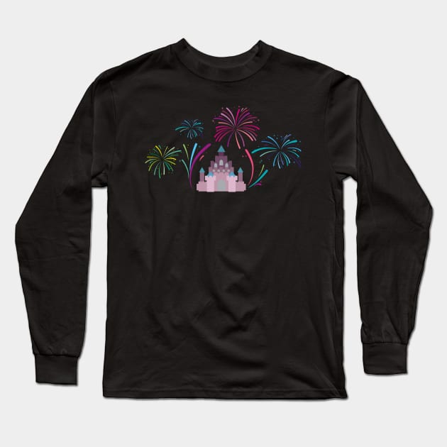 Castle Fireworks (west-coast pink) Long Sleeve T-Shirt by MagicalNoms